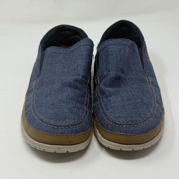 Crocs Santa Cruz Playa Shoes Mens 12 Blue Denim Brown Slip On Loafers Comfort main image 9